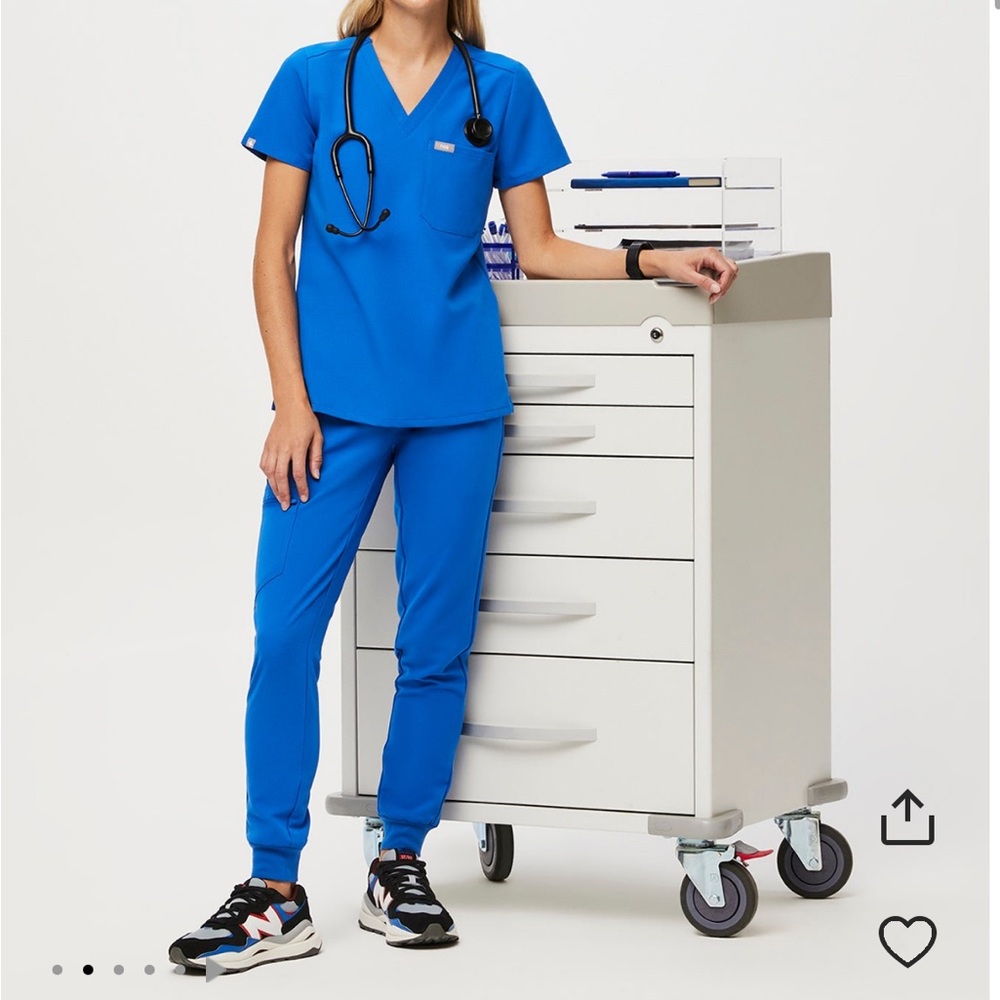 Figs Royal Blue Scrub Set